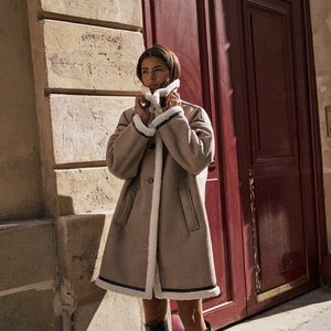 Zara NWT Buttoned Double Faced Coat